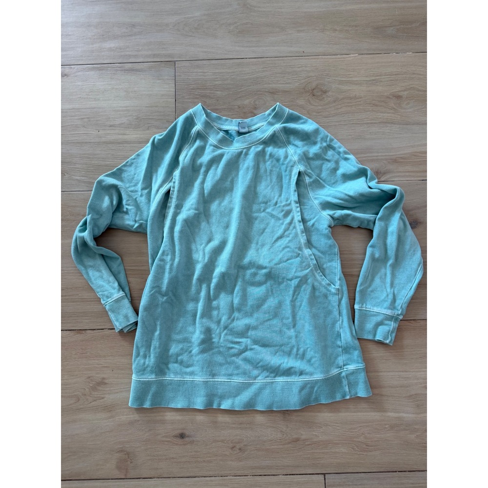 Old Navy Maternity Nursing Sweatshirt Small Teal Blue Long Sleeve Pullover